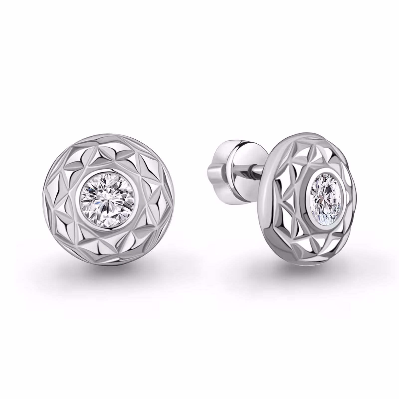 Серьги из серебра с фианитами