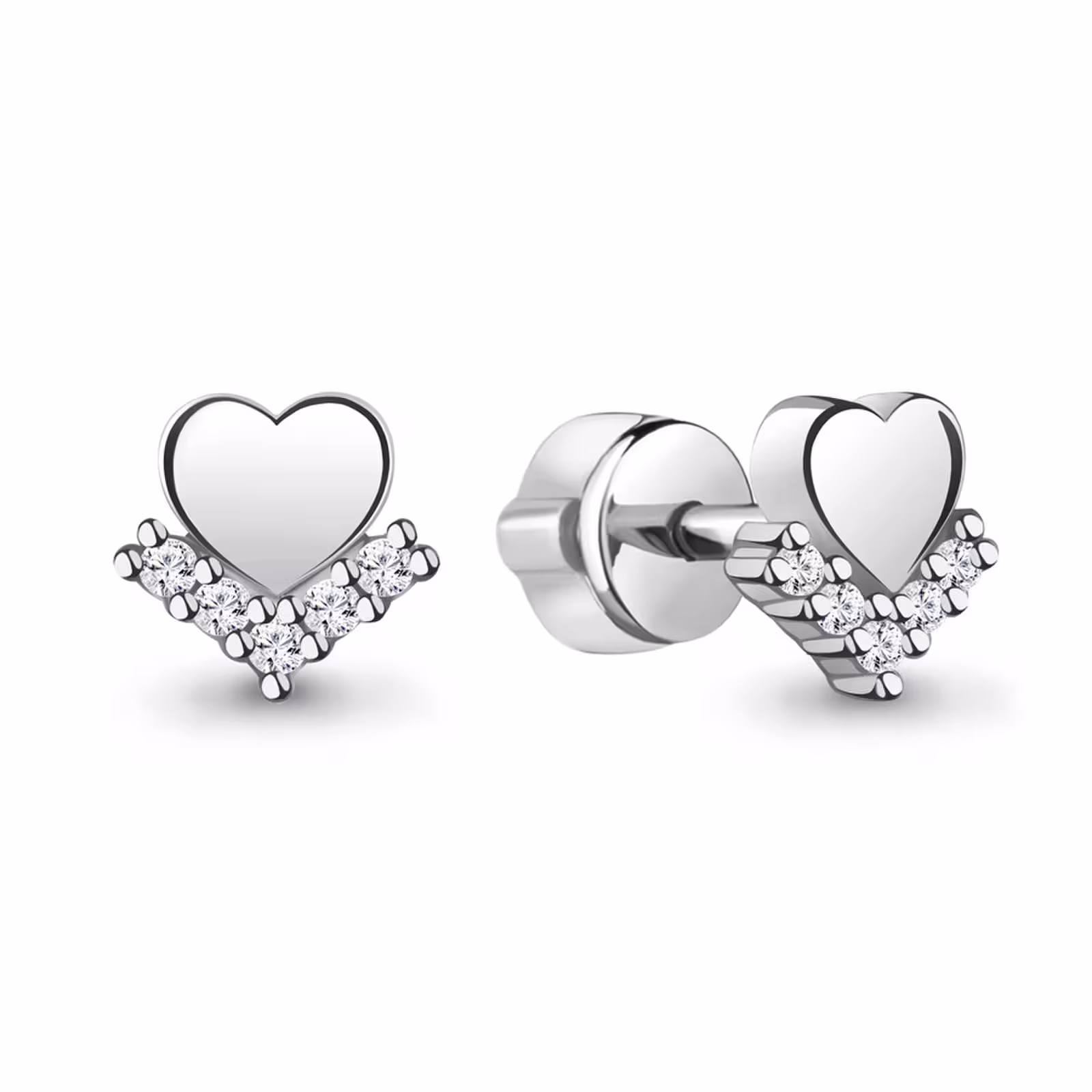 Серьги из серебра с фианитами