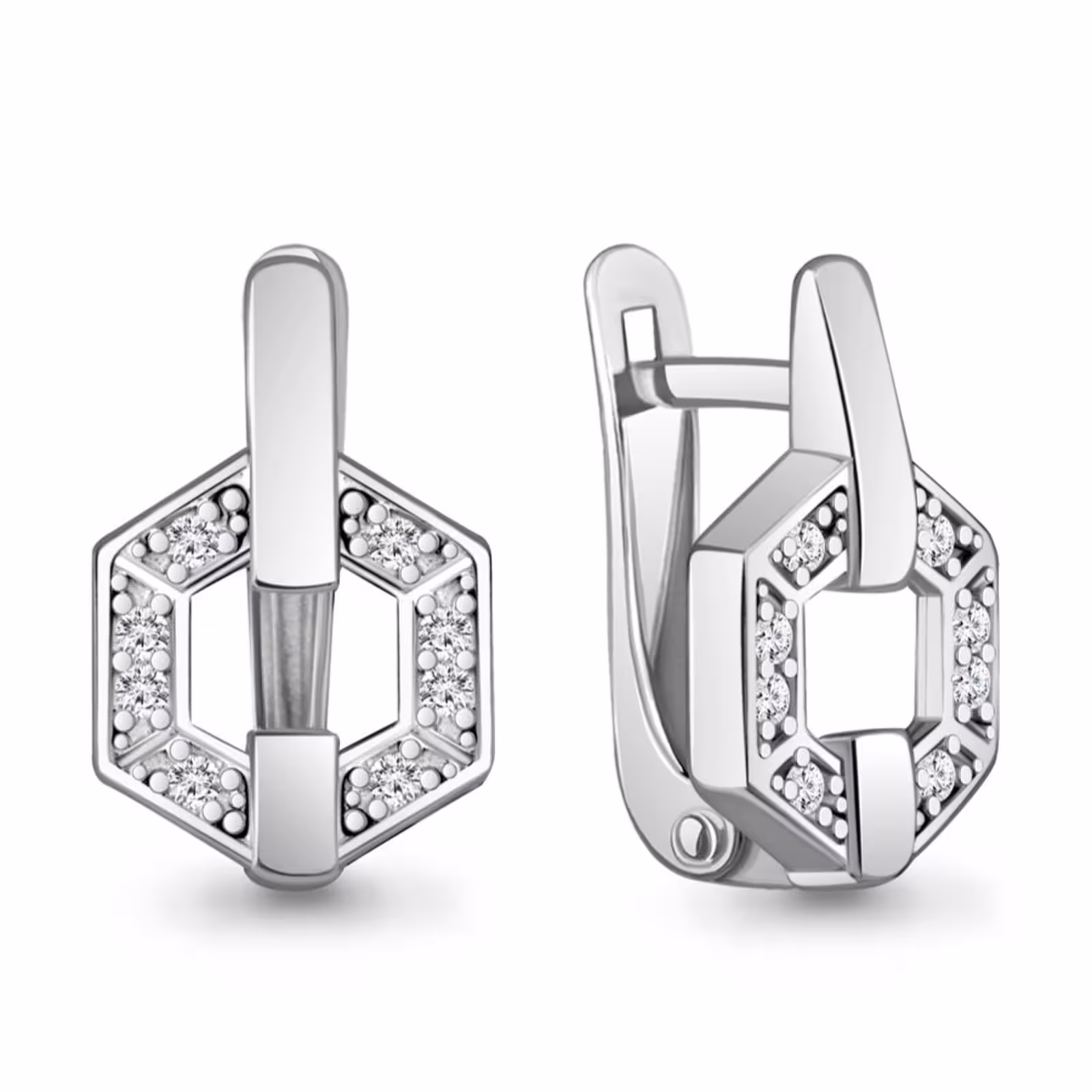 Серьги из серебра с фианитами
