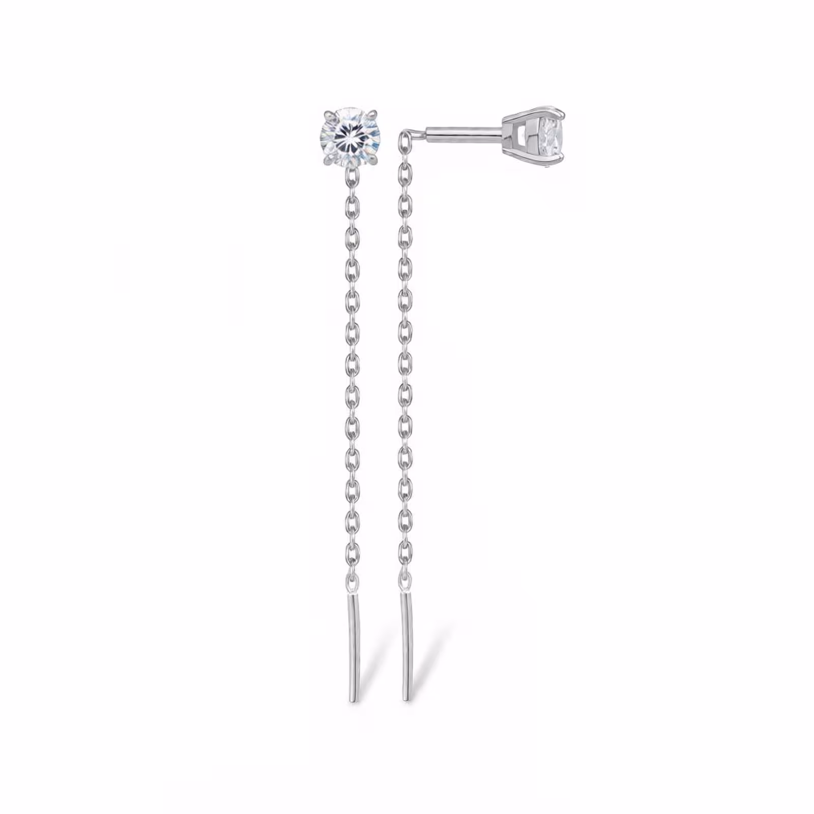 Серьги из серебра с фианитами