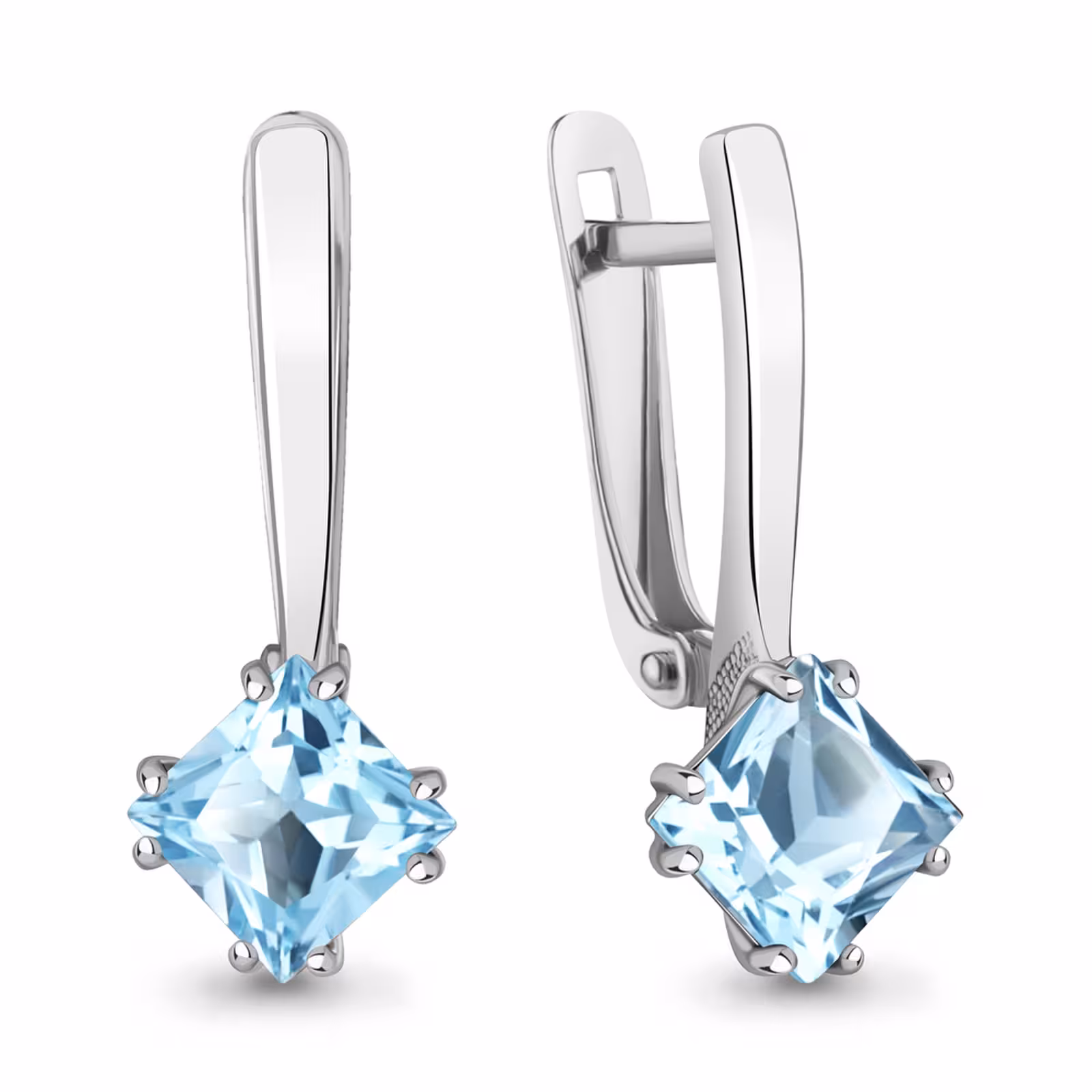 Серьги из серебра с топазами