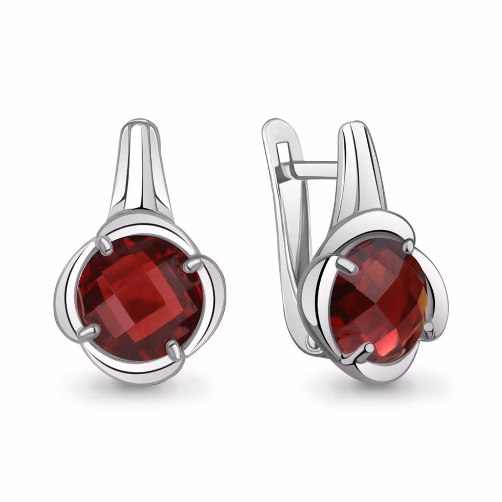 Серьги из серебра с гранатами