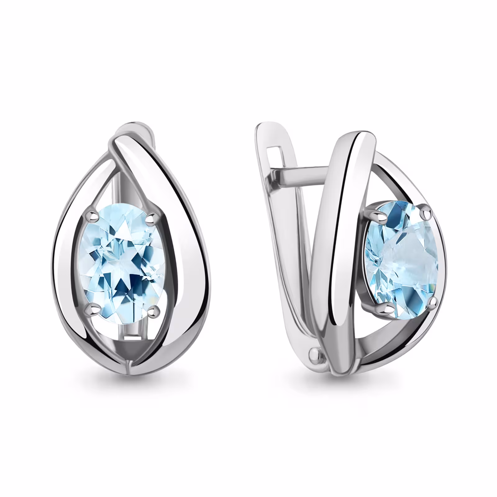 Серьги из серебра с топазами