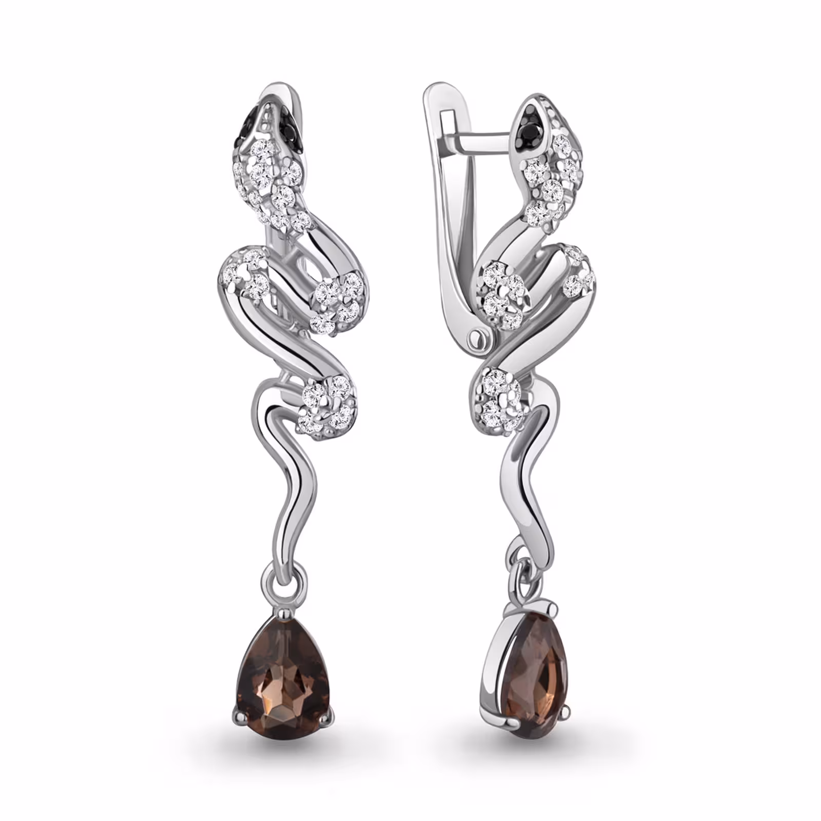 Серьги из серебра с миксом камней