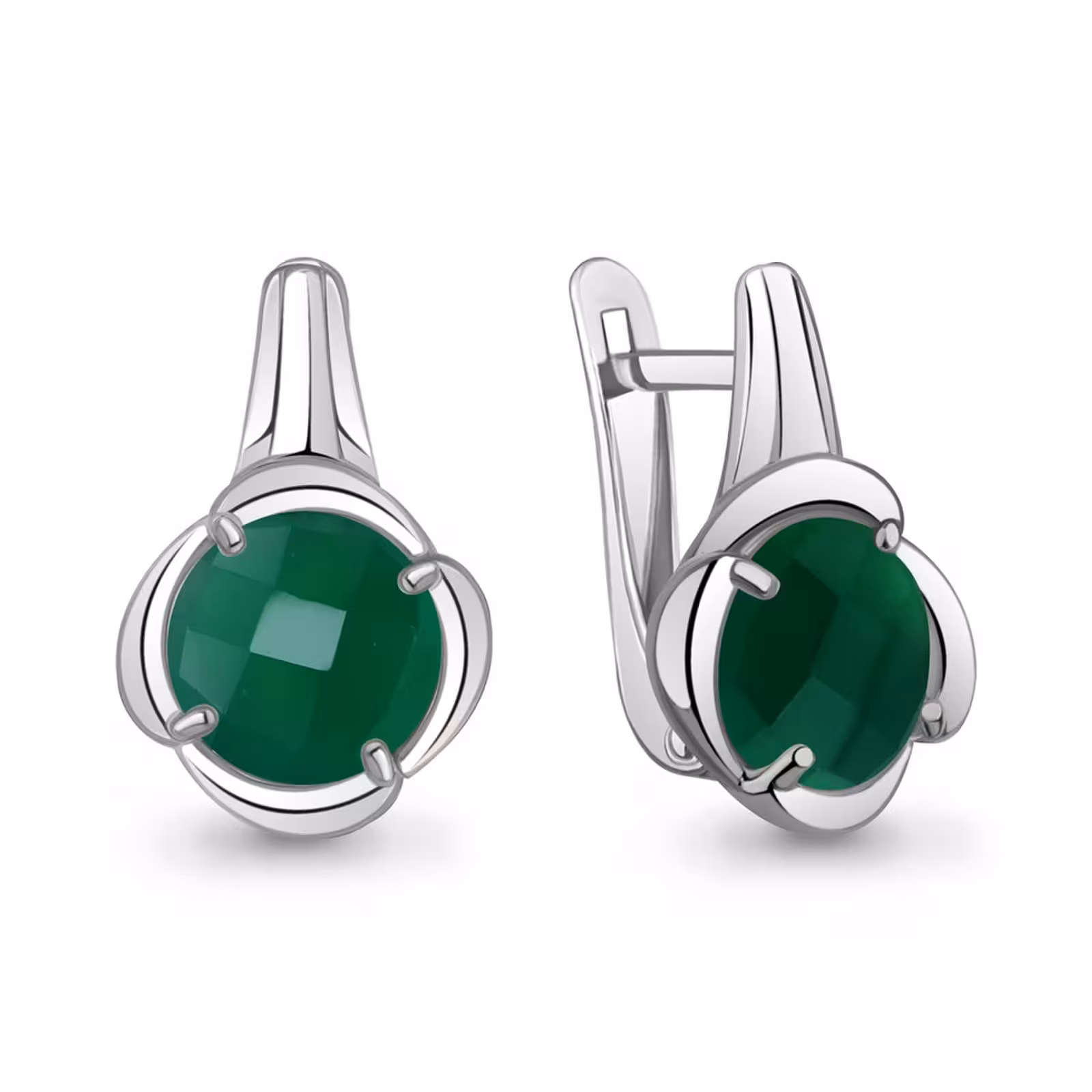 Серьги из серебра с агатами