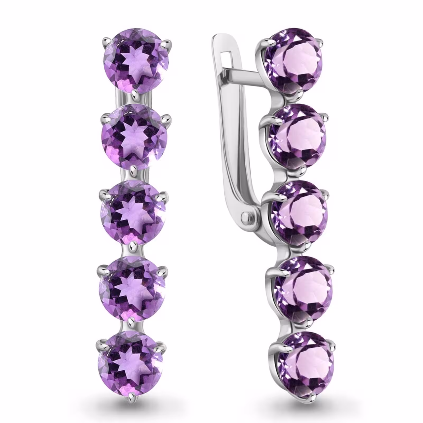 Серьги из серебра с аметистами
