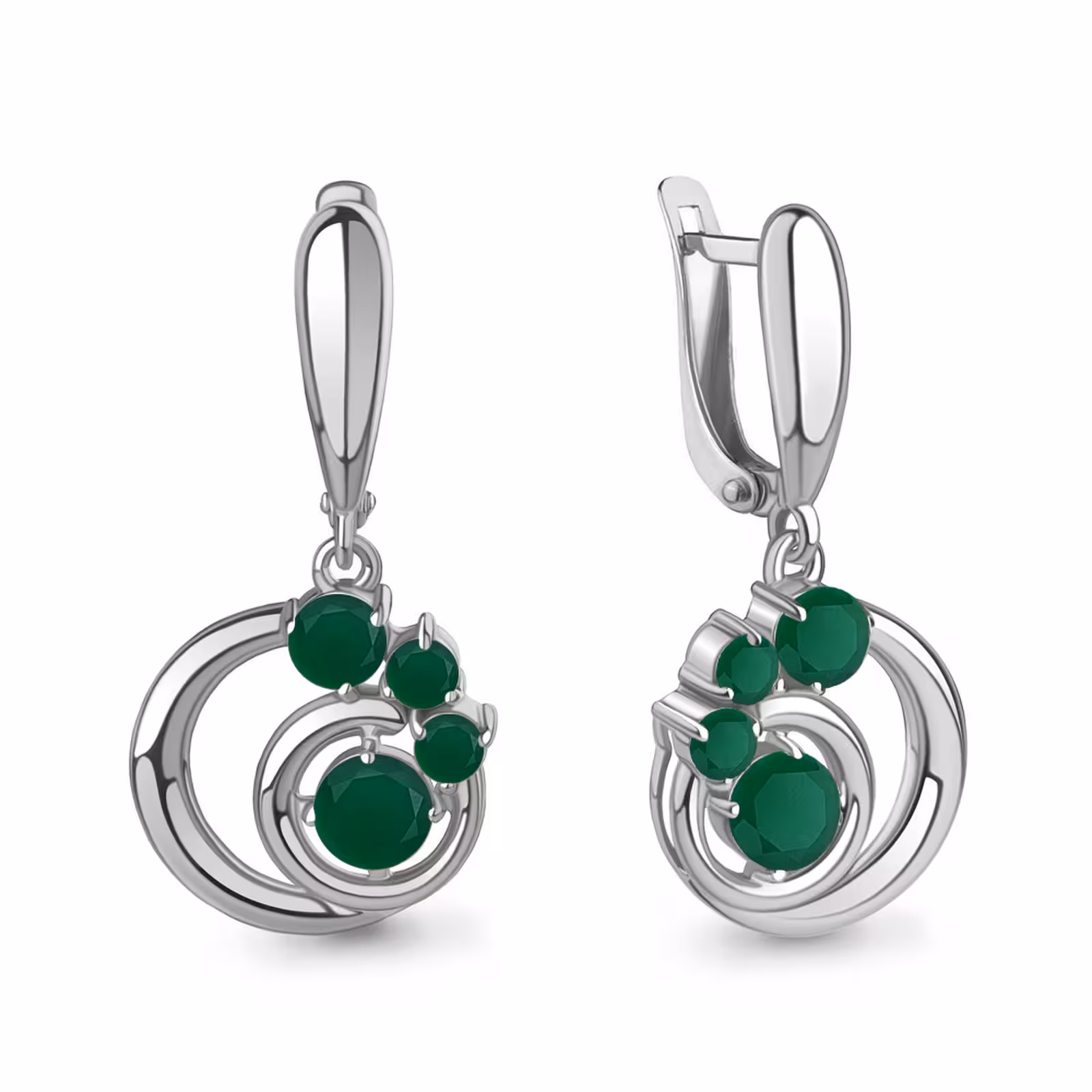 Серьги из серебра с агатами