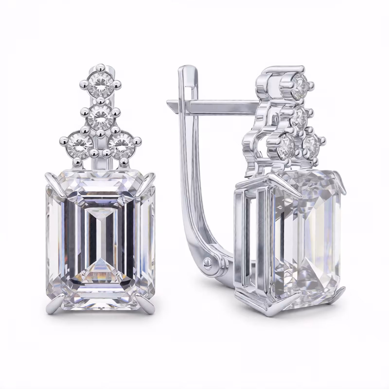 Серьги из серебра с фианитами