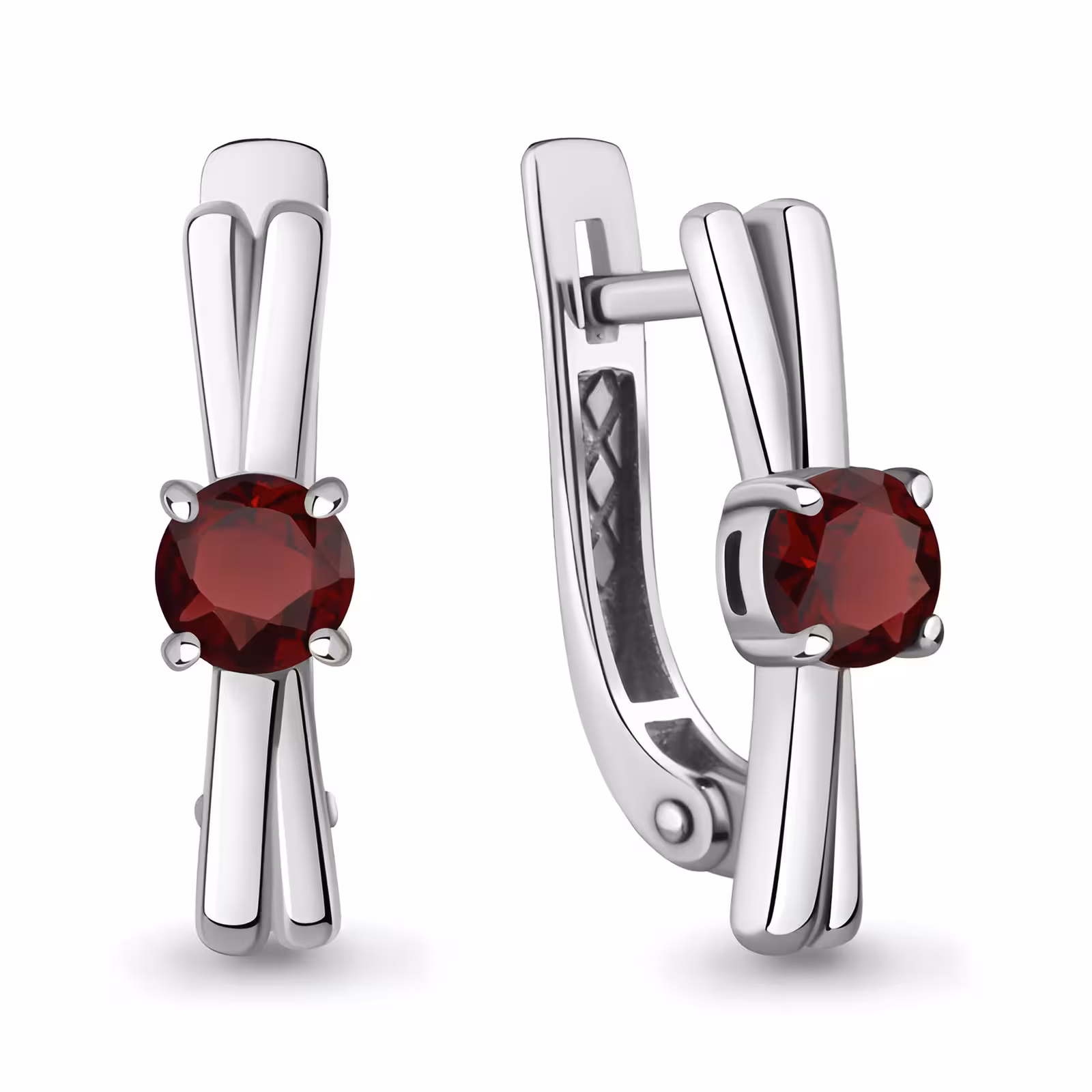 Серьги из серебра с гранатами