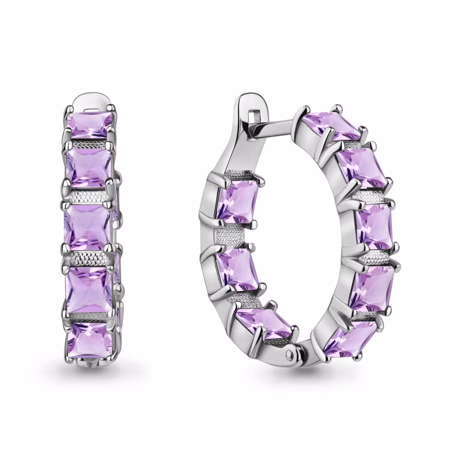 Серьги из серебра с аметистами