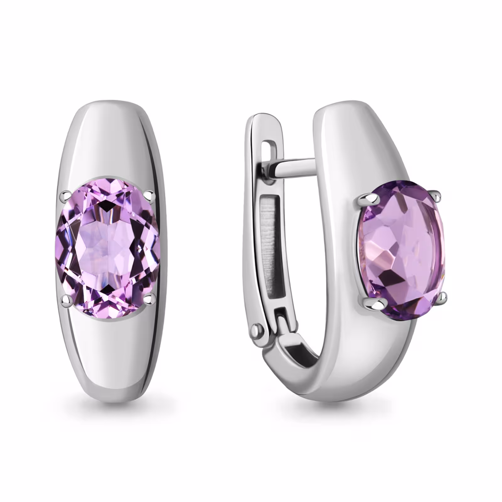 Серьги из серебра с аметистами