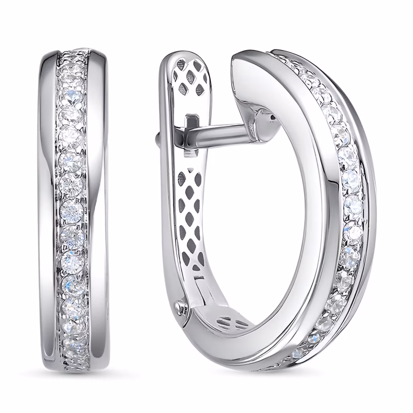 Серьги из серебра с фианитами