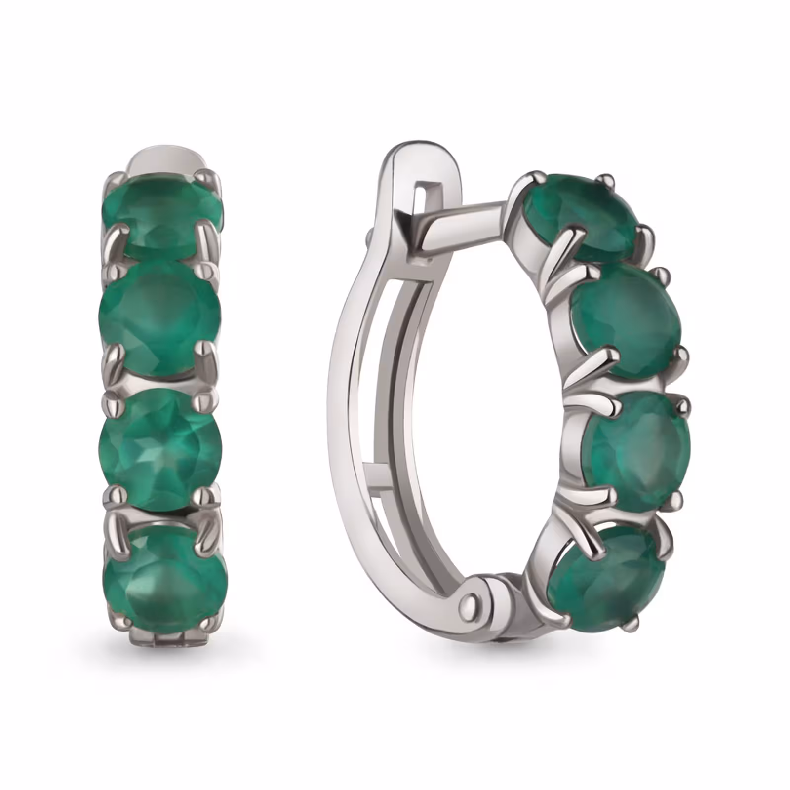 Серьги из серебра с агатами