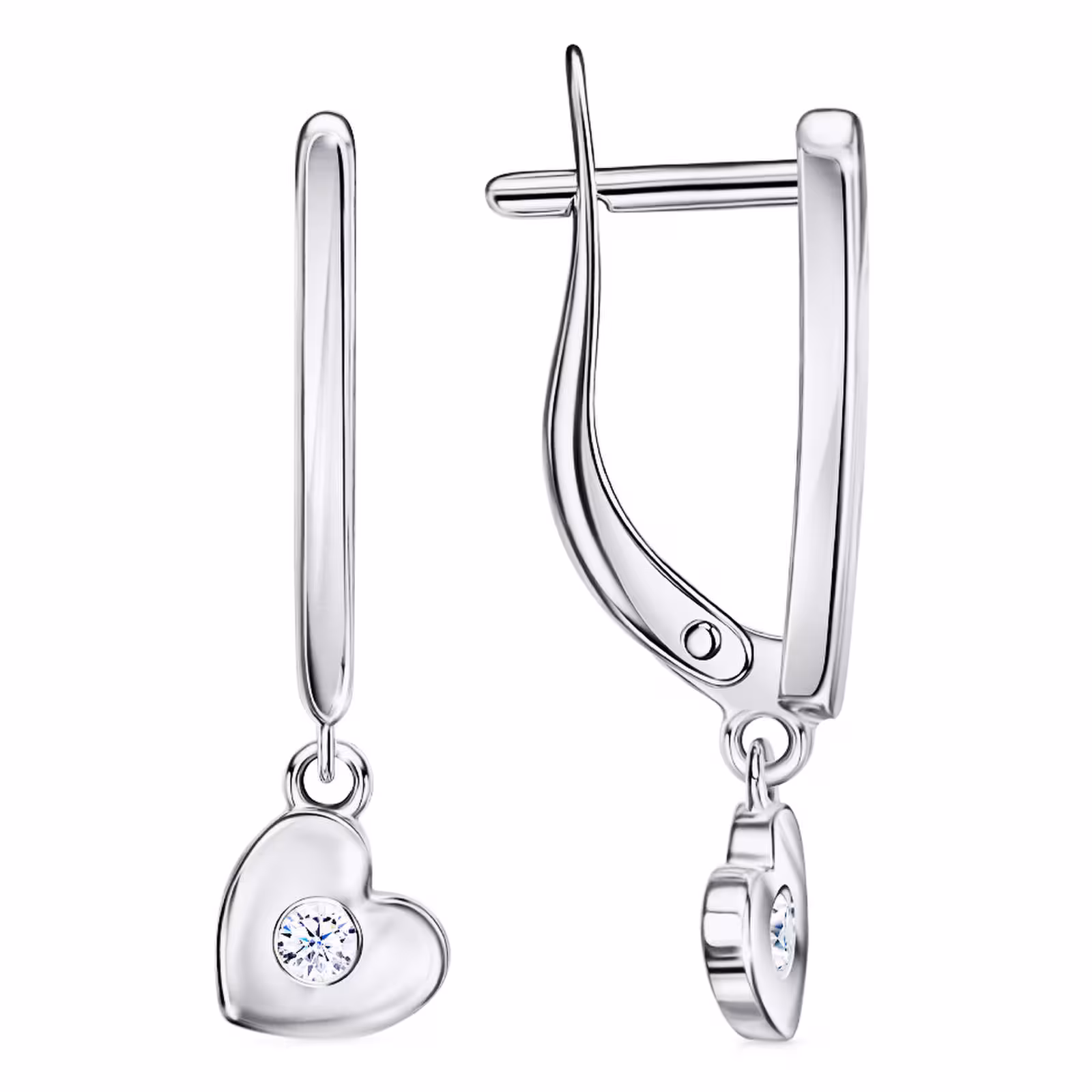 Серьги из серебра с фианитами