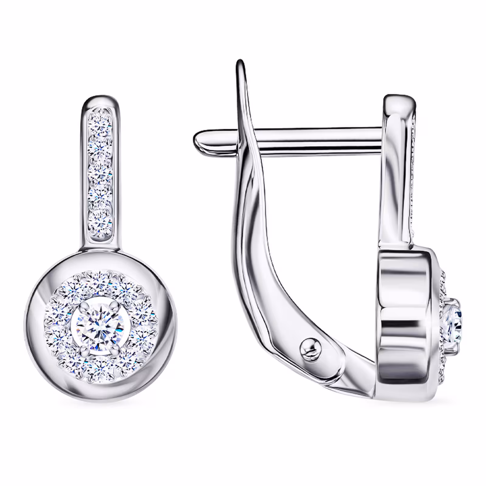 Серьги из серебра с фианитами