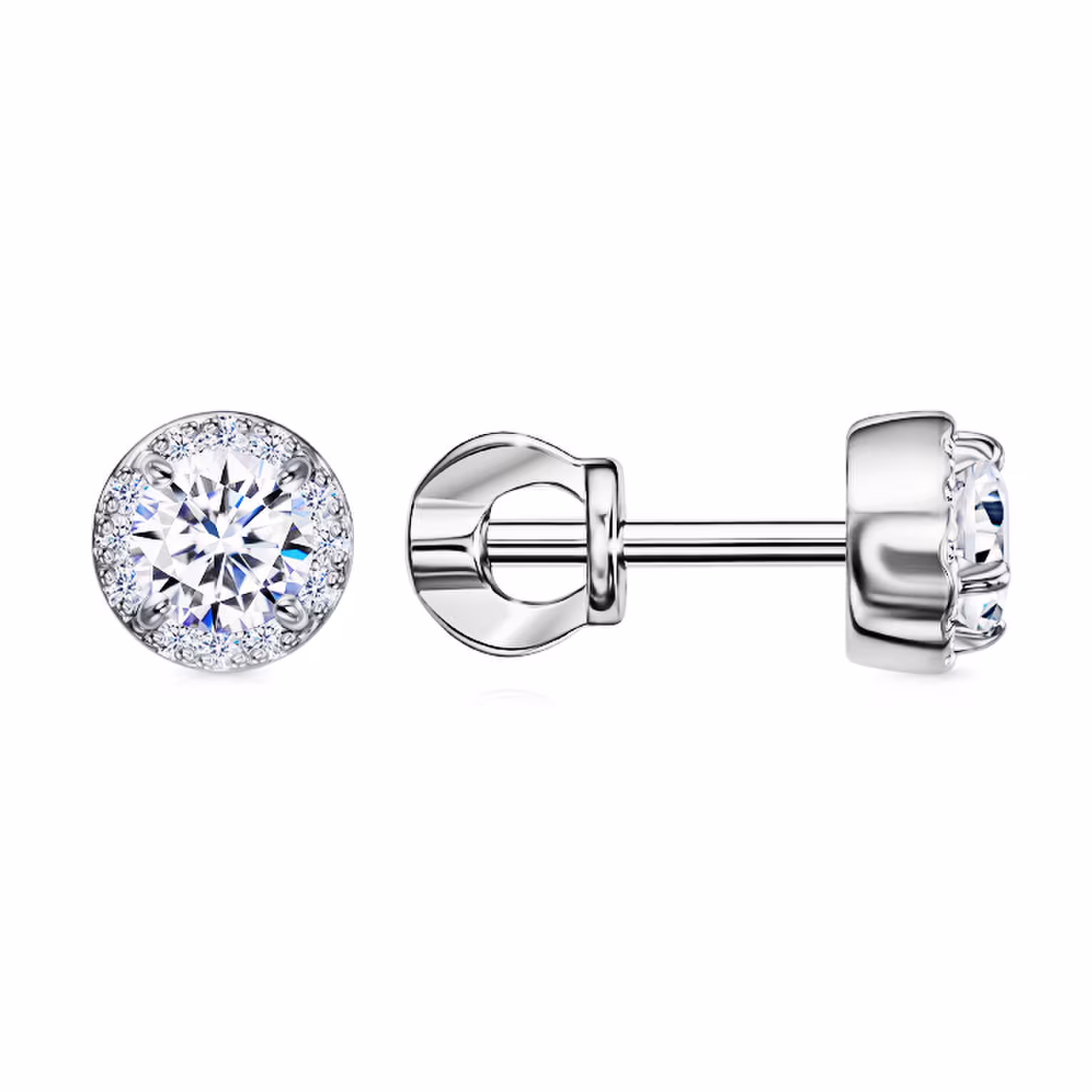 Серьги из серебра с фианитами