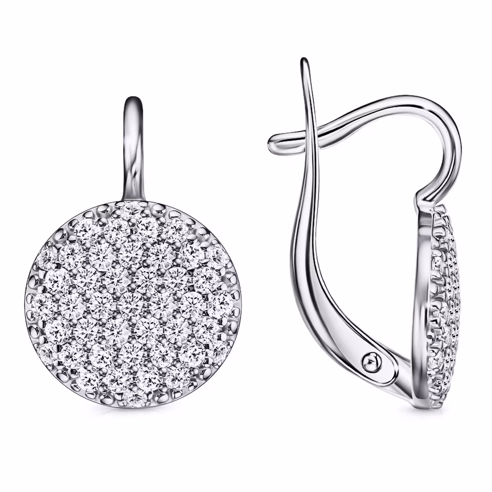 Серьги из серебра с фианитами