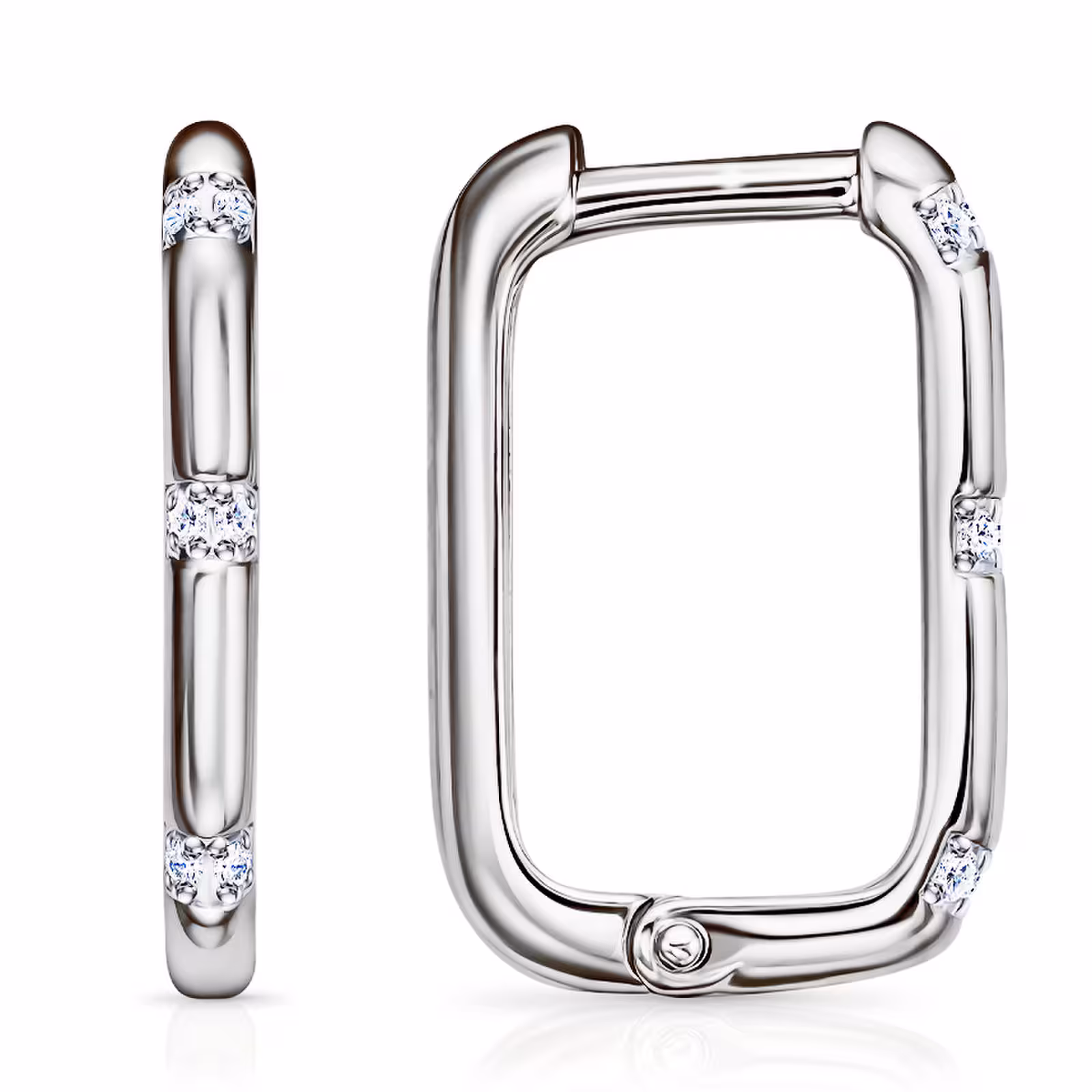 Серьги из серебра с фианитами