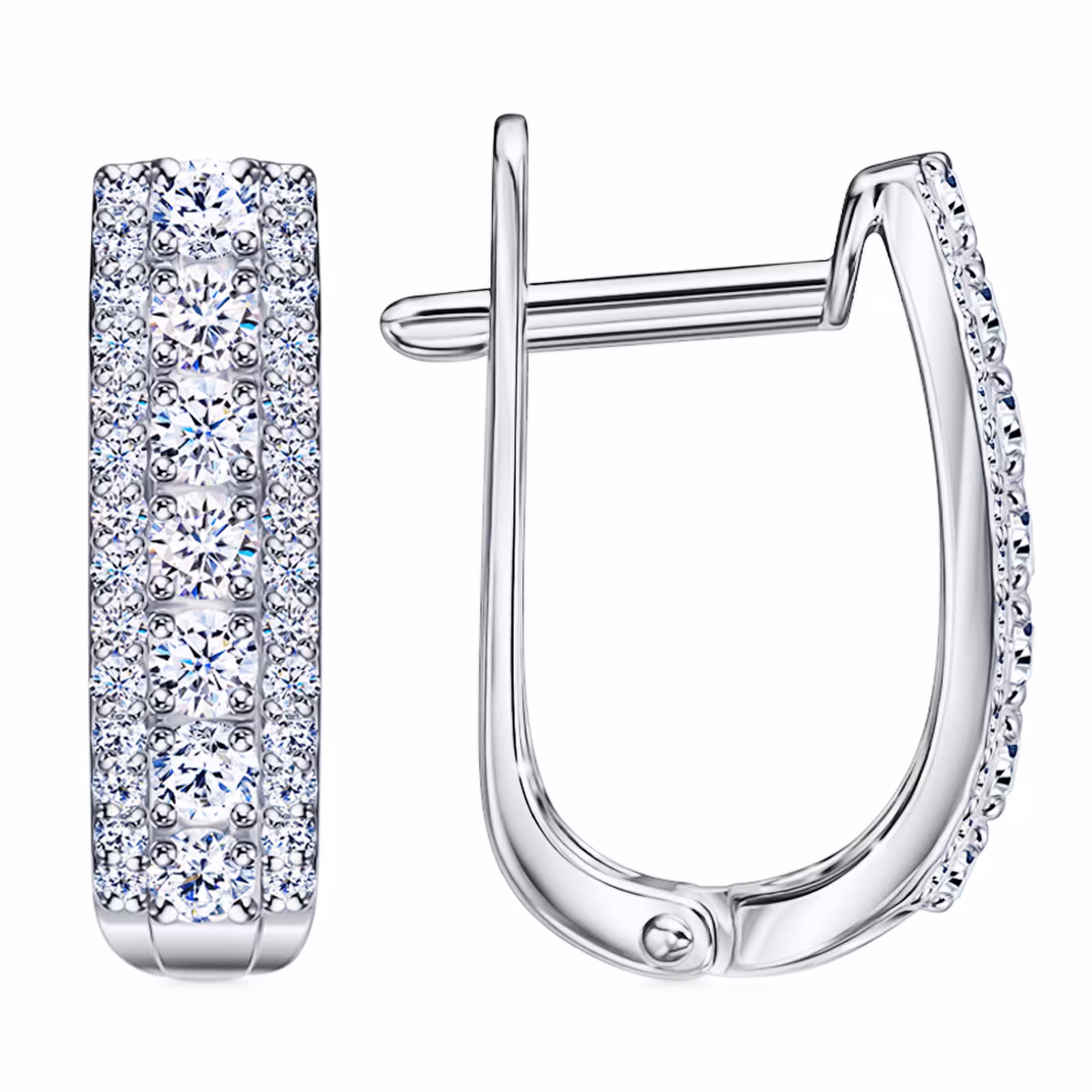 Серьги из серебра с фианитами