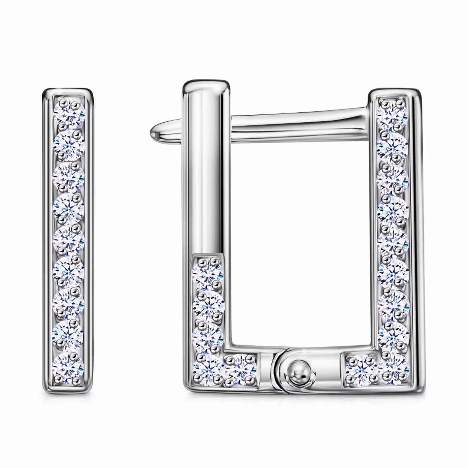 Серьги из серебра с фианитами