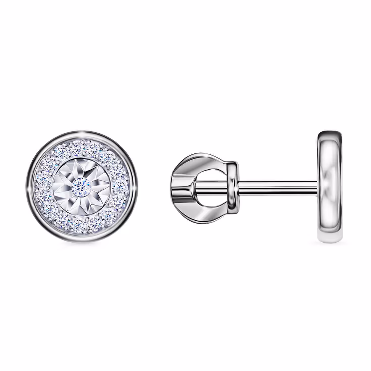 Серьги из серебра с фианитами