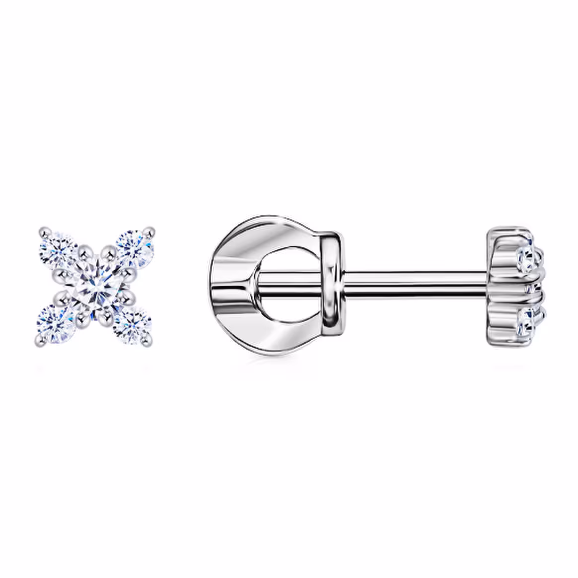 Серьги из серебра с фианитами