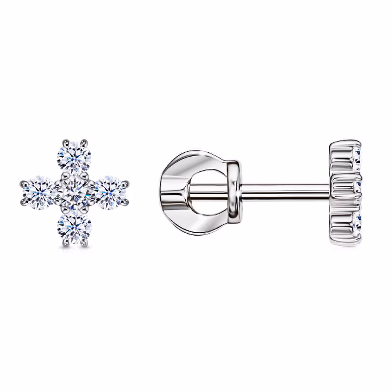 Серьги из серебра с фианитами