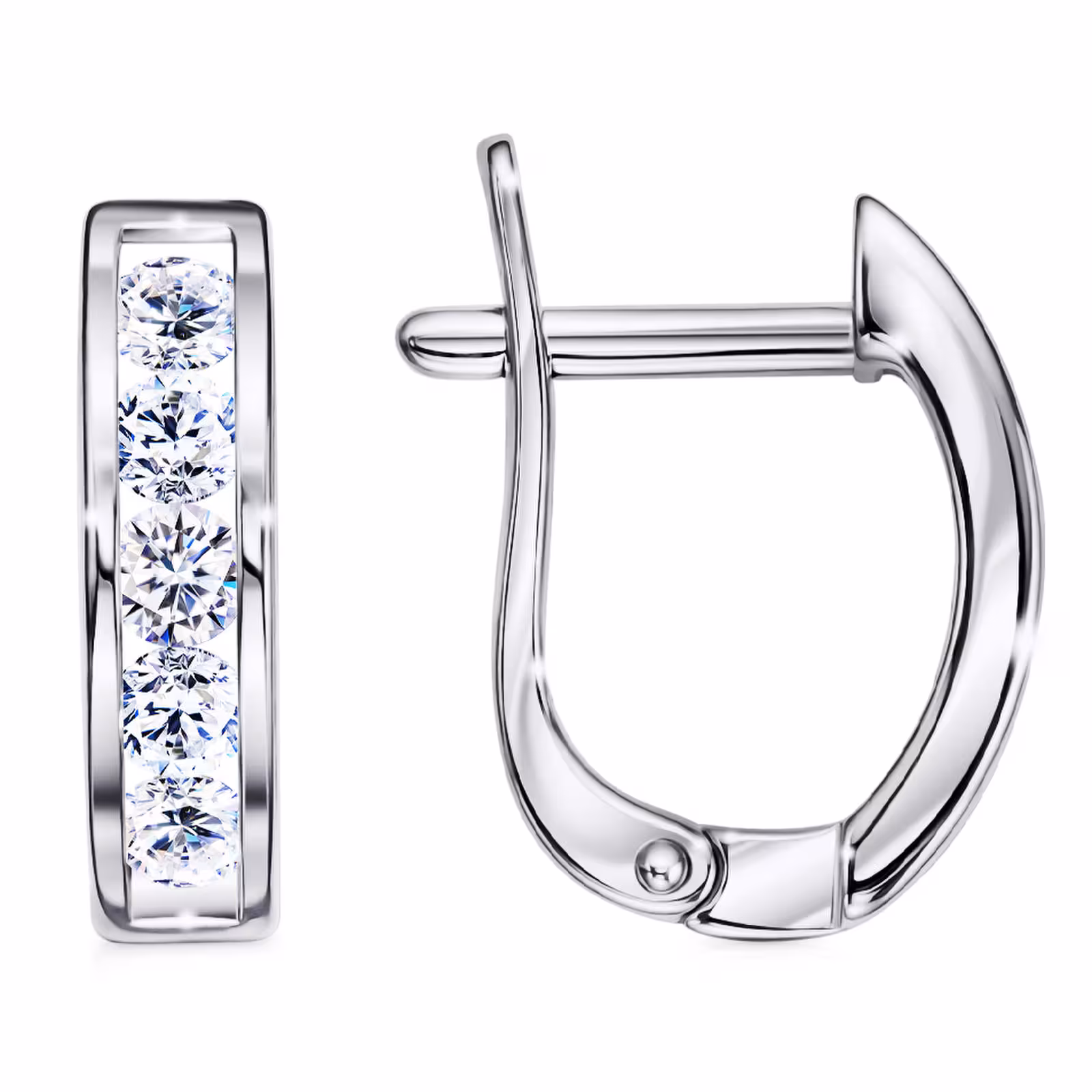 Серьги из серебра с фианитами