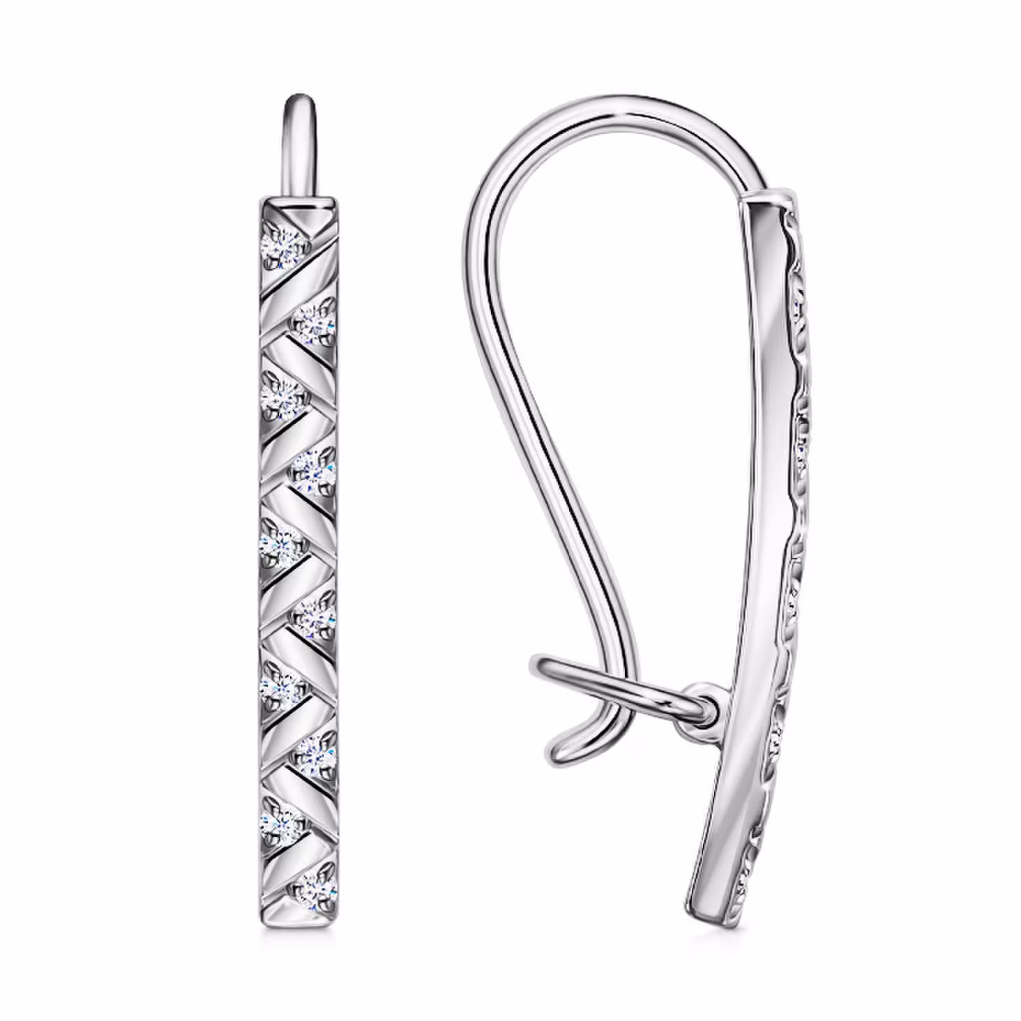 Серьги из серебра с фианитами