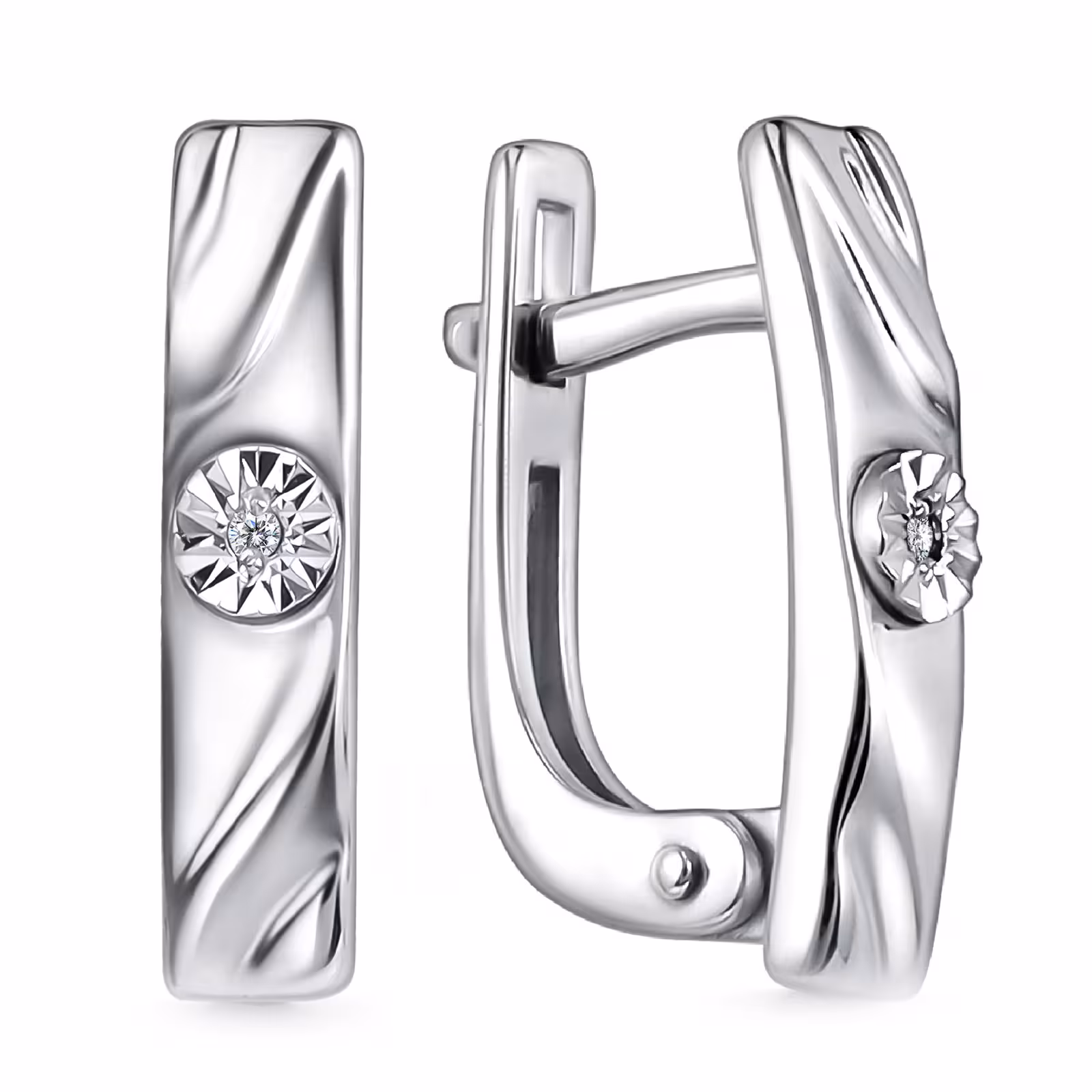 Серьги из серебра с бриллиантами