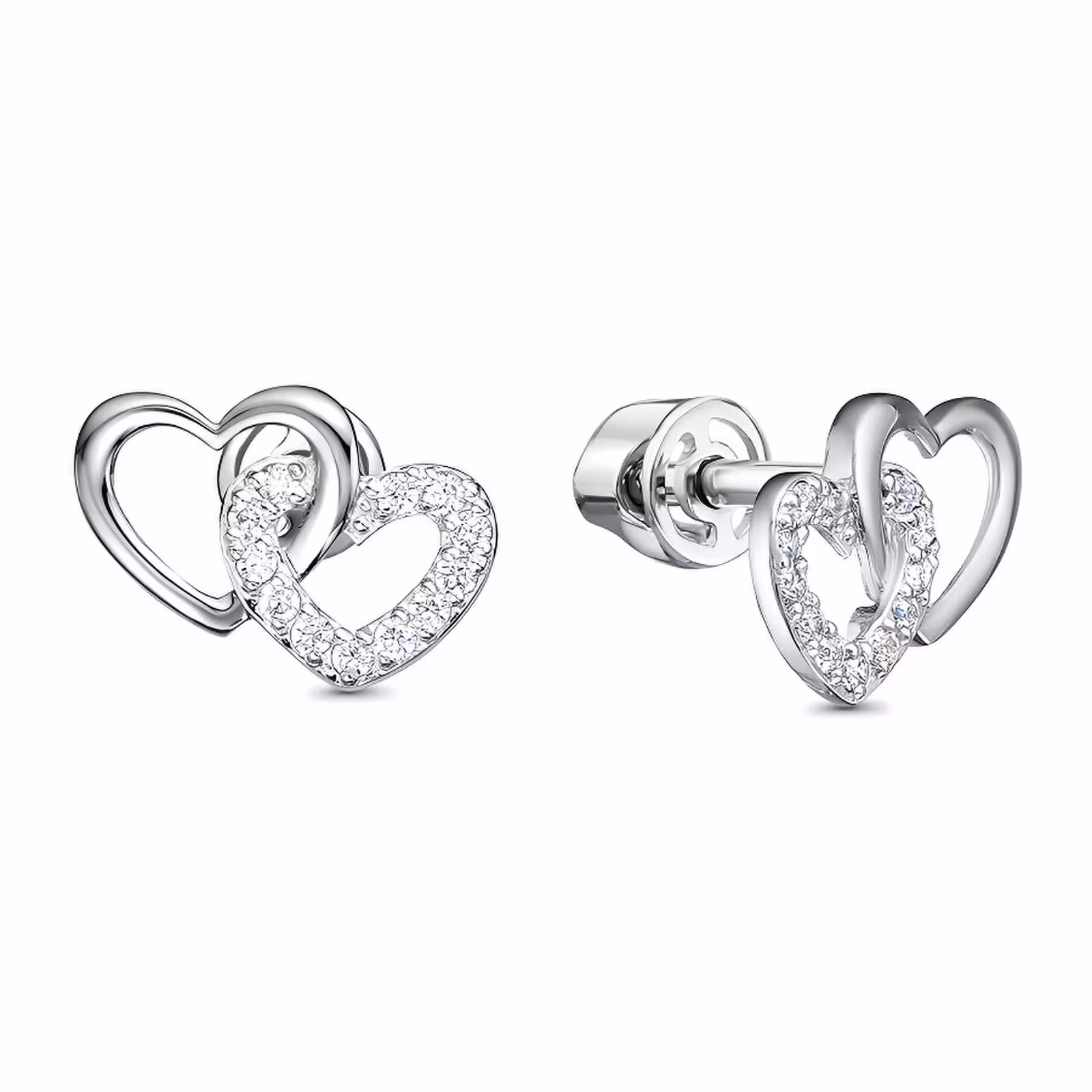 Серьги из серебра с фианитами