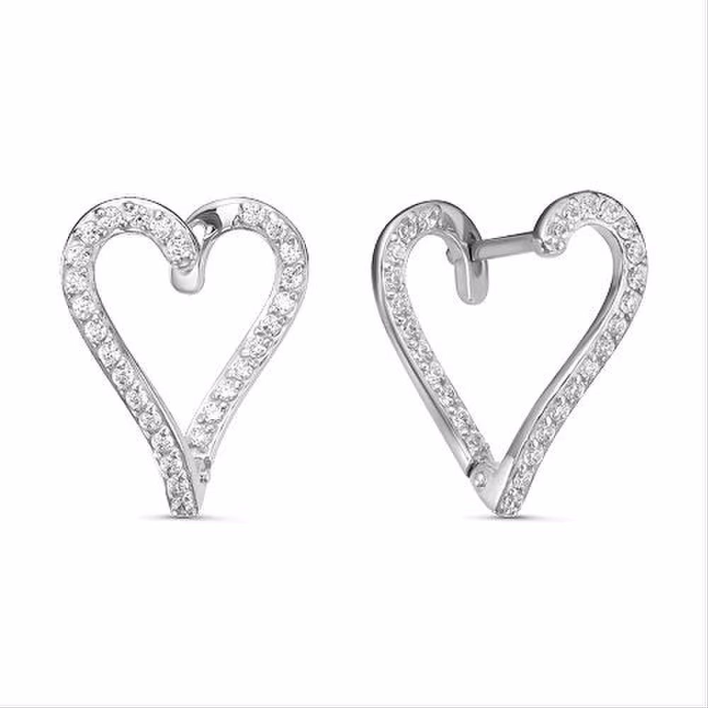 Серьги из серебра с фианитами