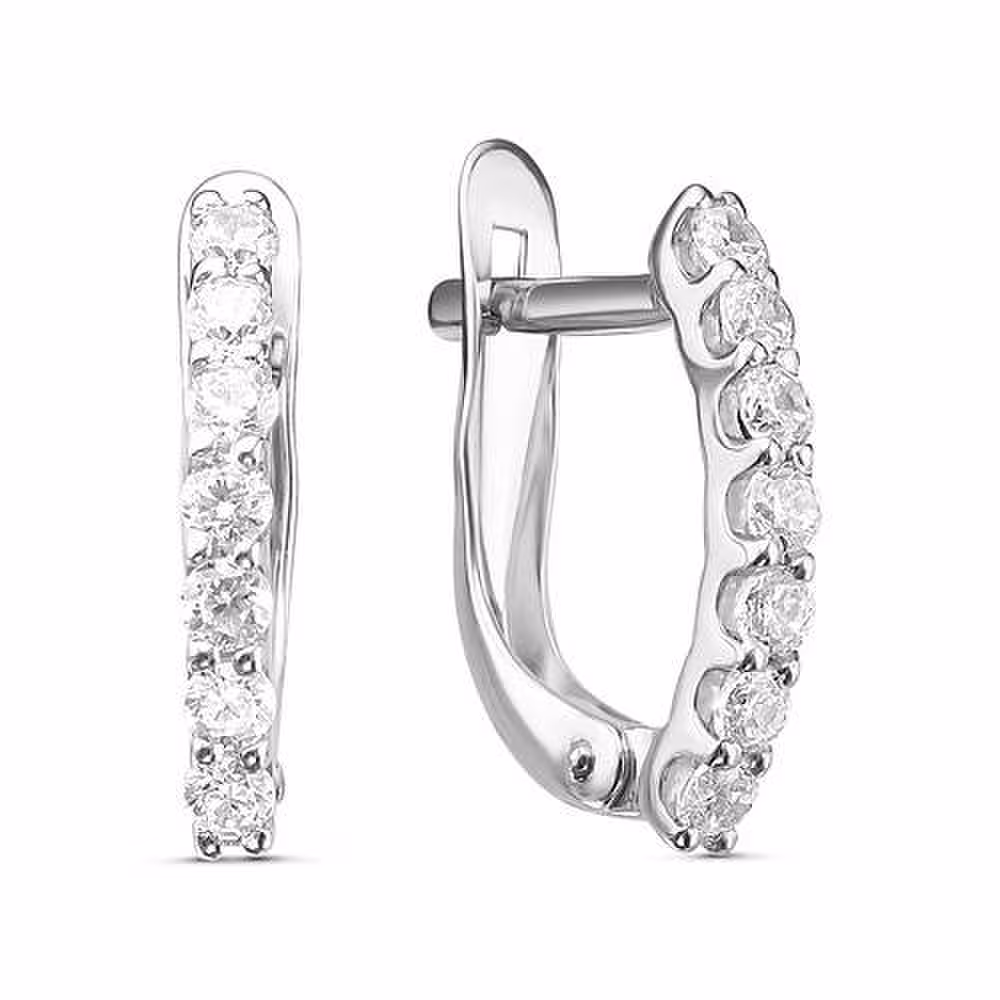 Серьги из серебра с фианитами