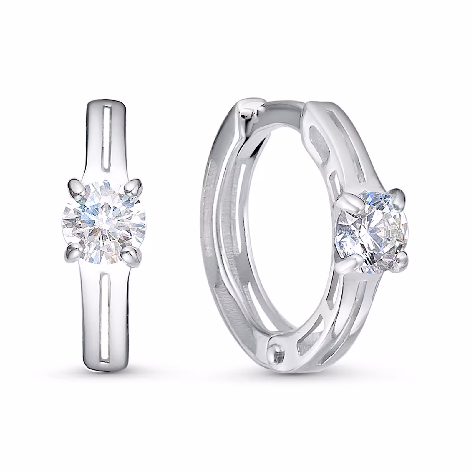 Серьги из серебра с фианитами