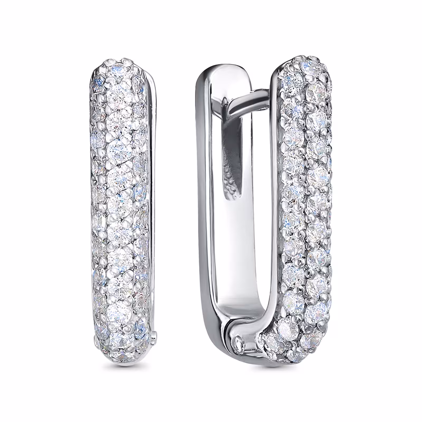 Серьги из серебра с фианитами