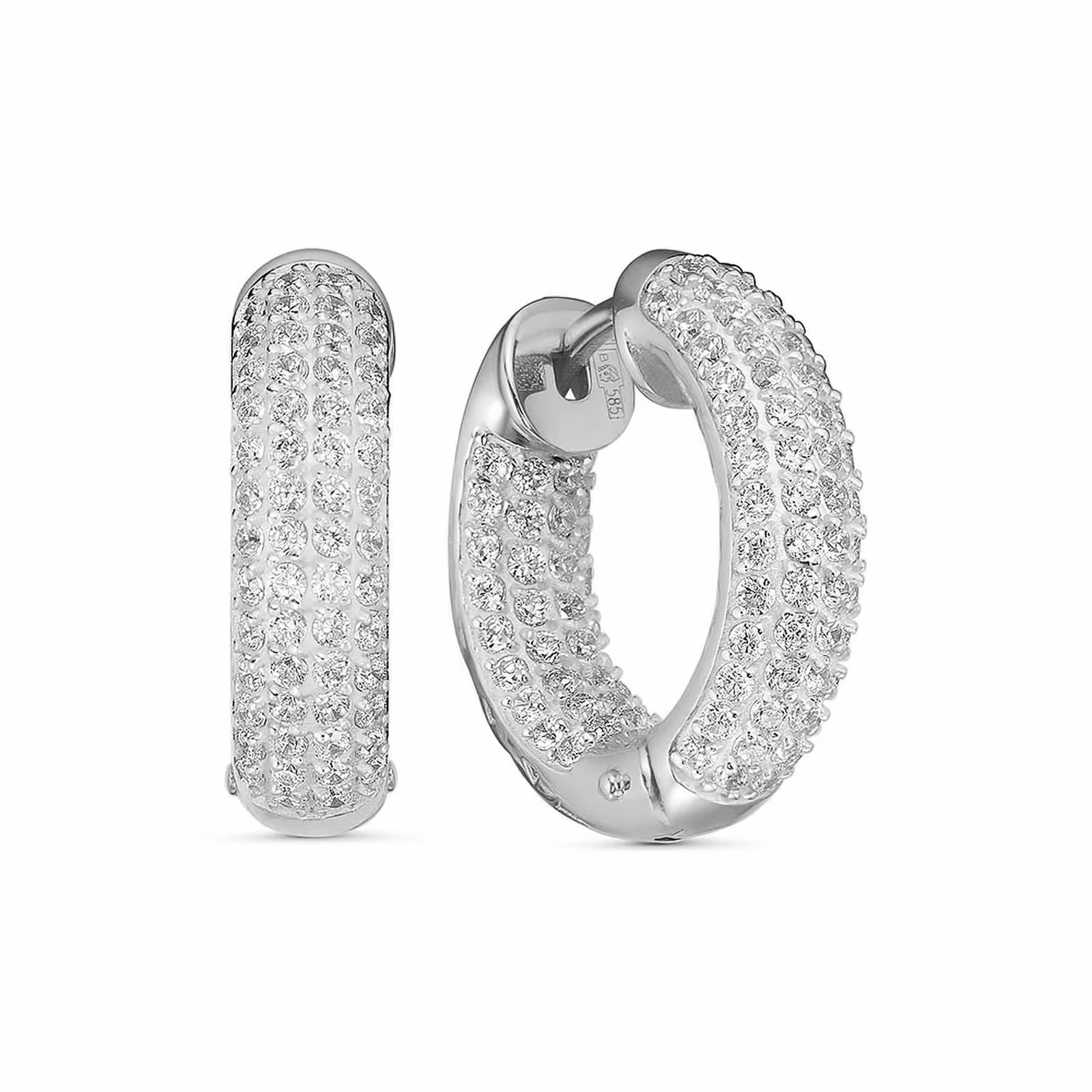 Серьги из серебра с фианитами