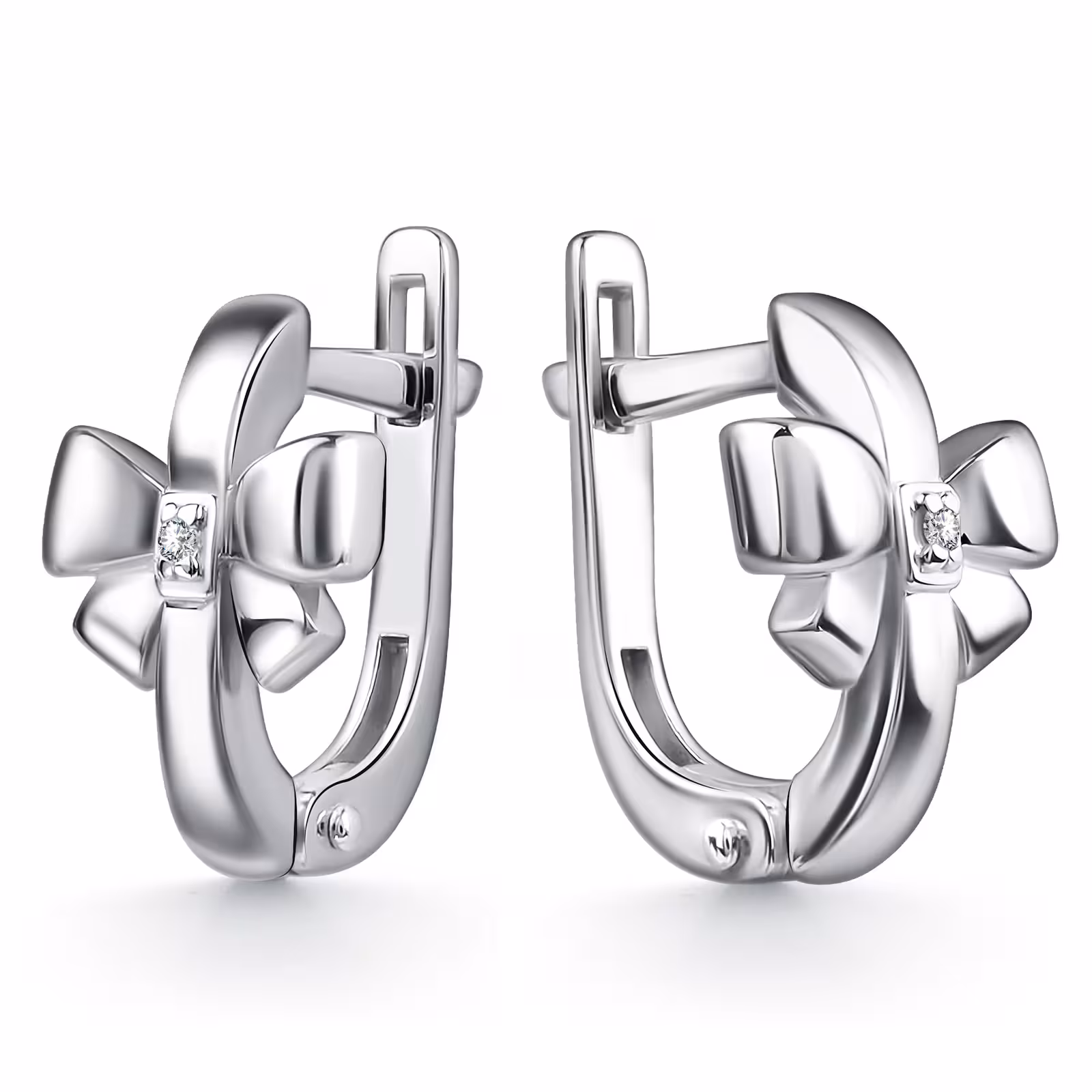 Серьги из серебра с фианитами