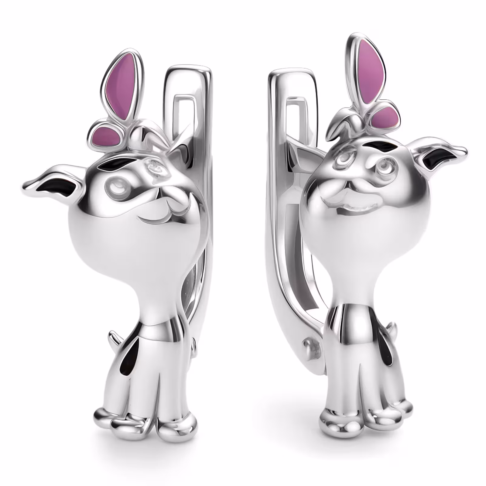 Серьги из серебра с эмалью