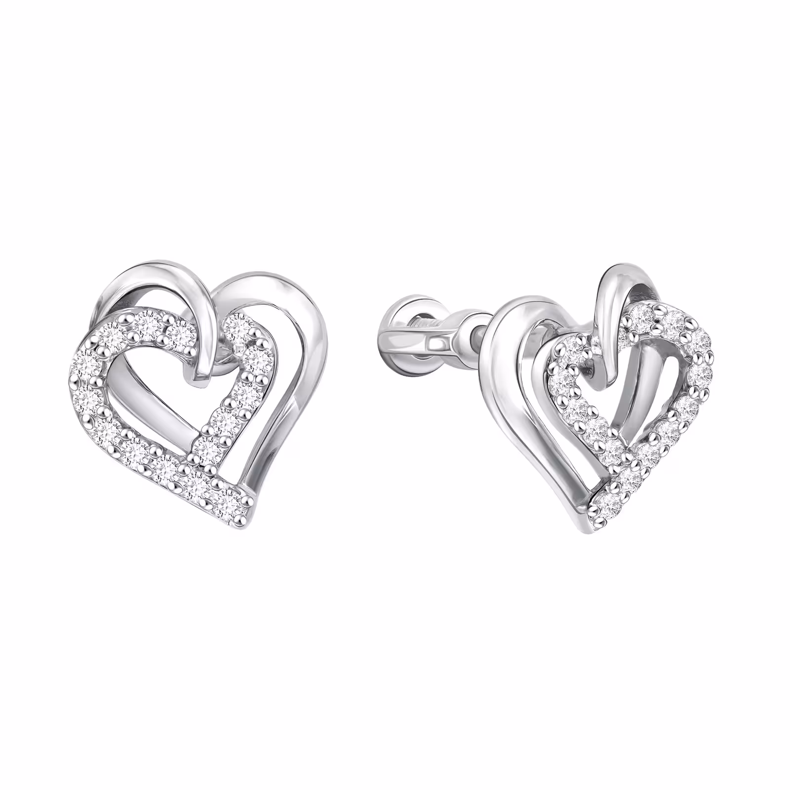 Серьги из серебра с фианитами