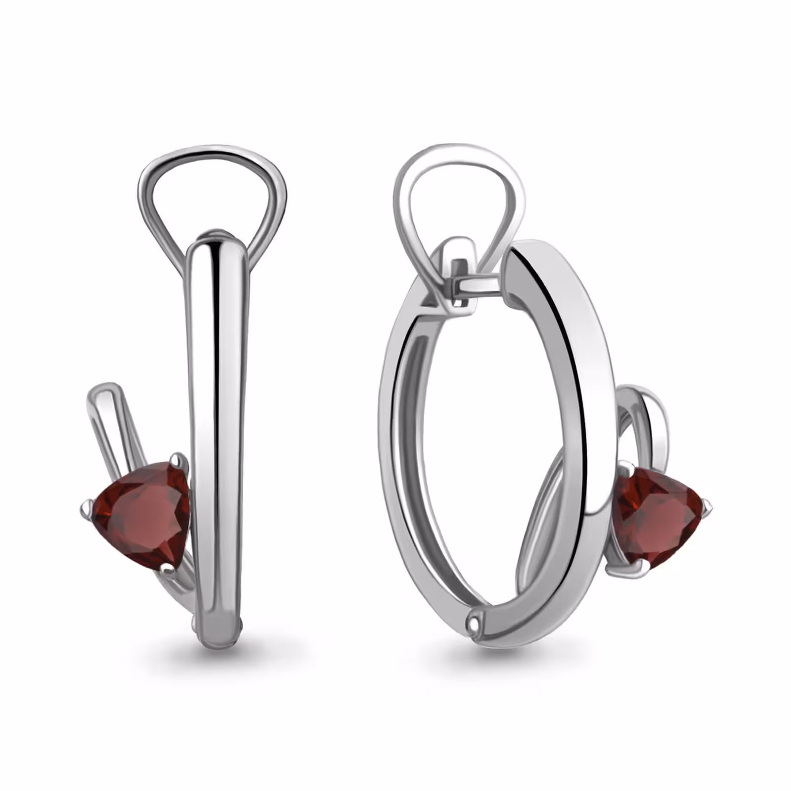 Серьги из серебра с гранатами