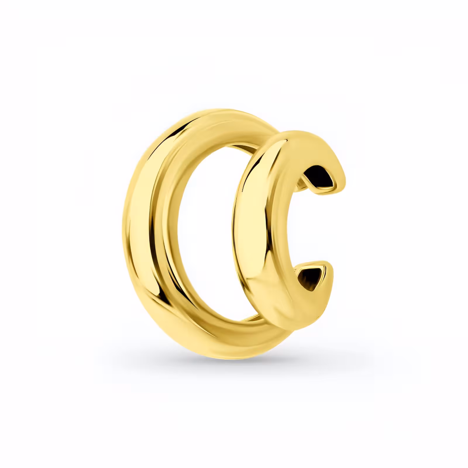 Серьга-кафф из серебра, покрытие Вермель золото 999 пробы — фото 1