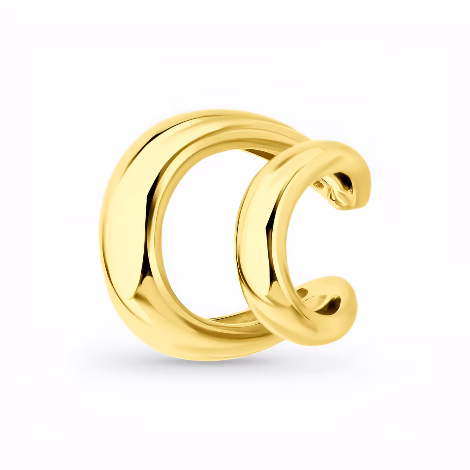 Серьга-кафф из серебра, покрытие Вермель золото 999 пробы — фото 1