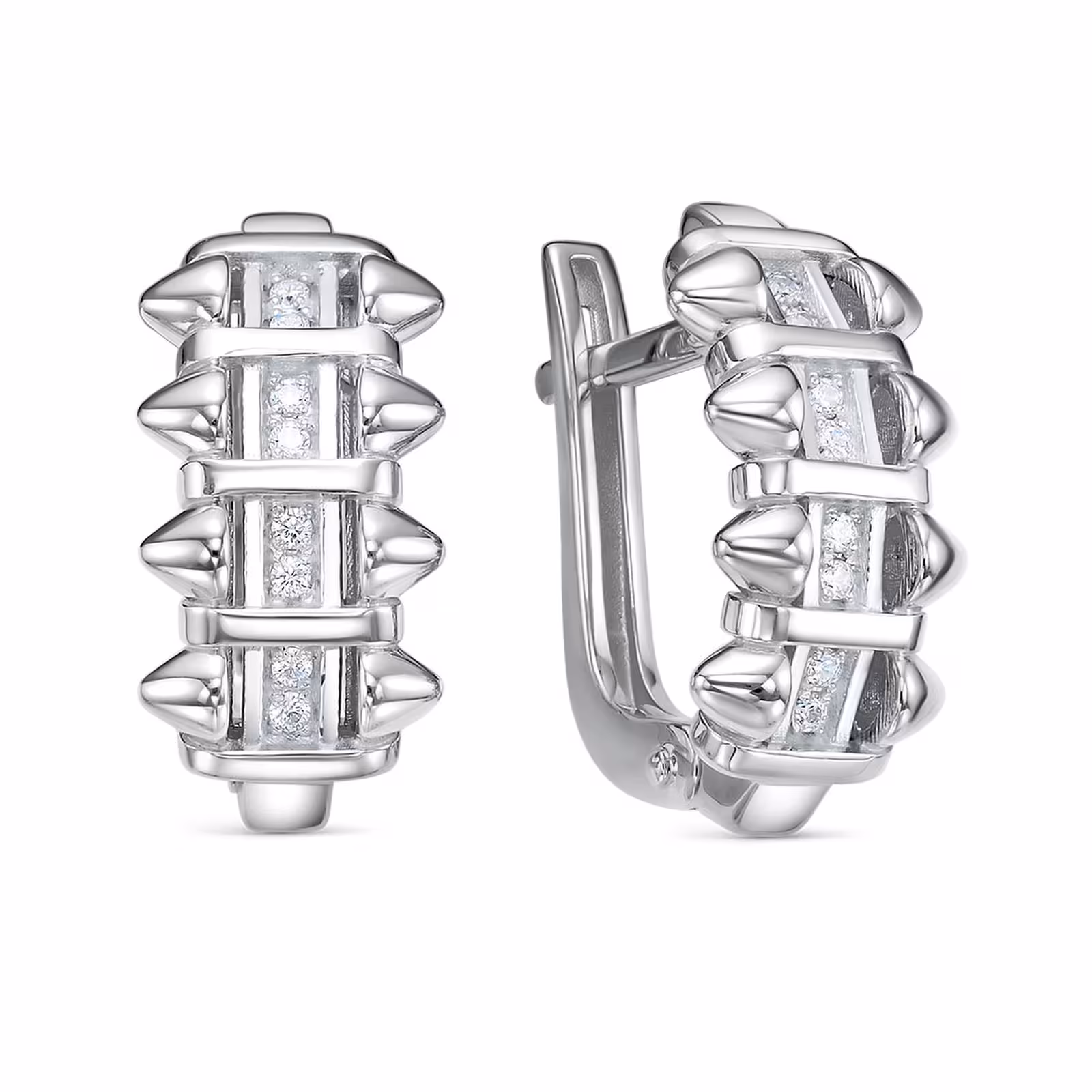 Серьги из серебра с фианитами