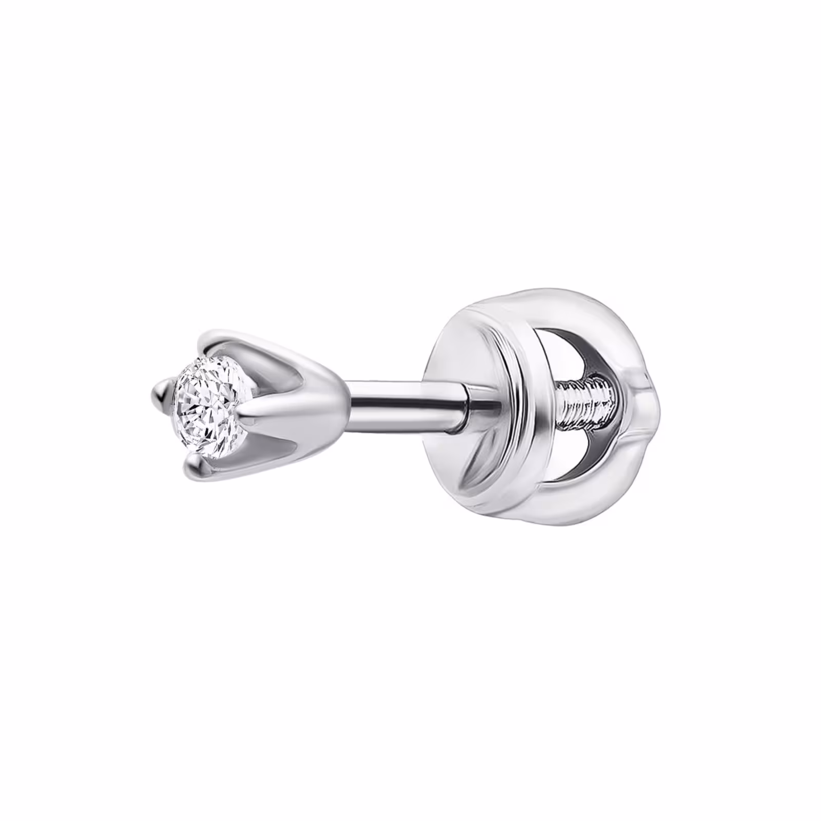 Одиночная серьга из серебра с фианитом — фото 1