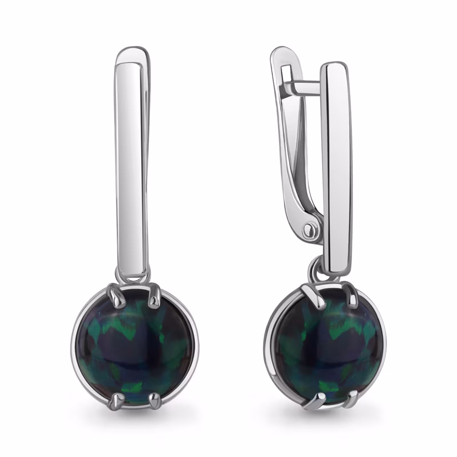 Серьги из серебра с опалами