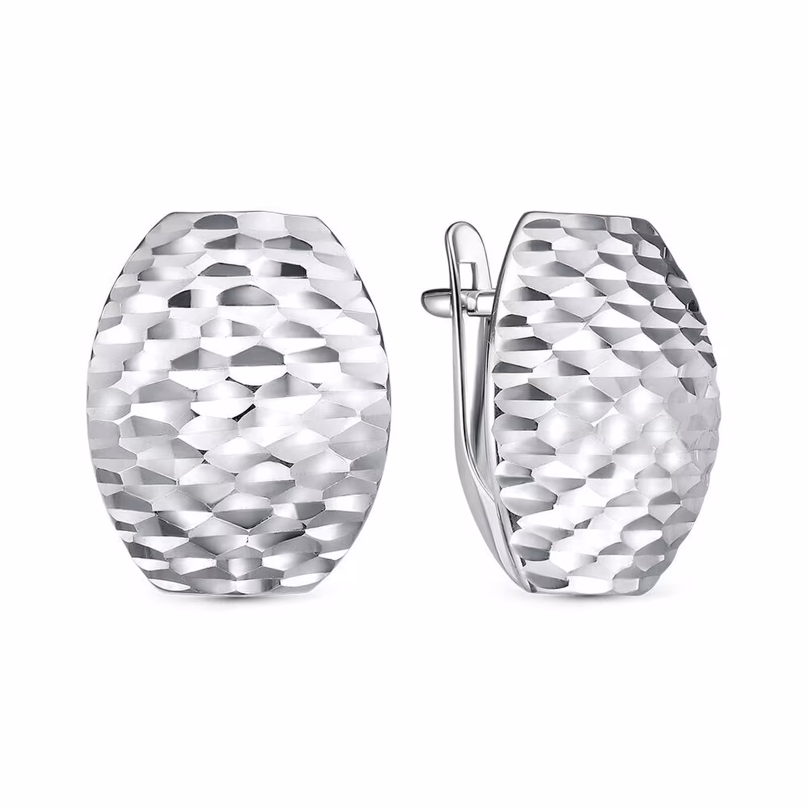 Серьги из серебра с алмазной гранью