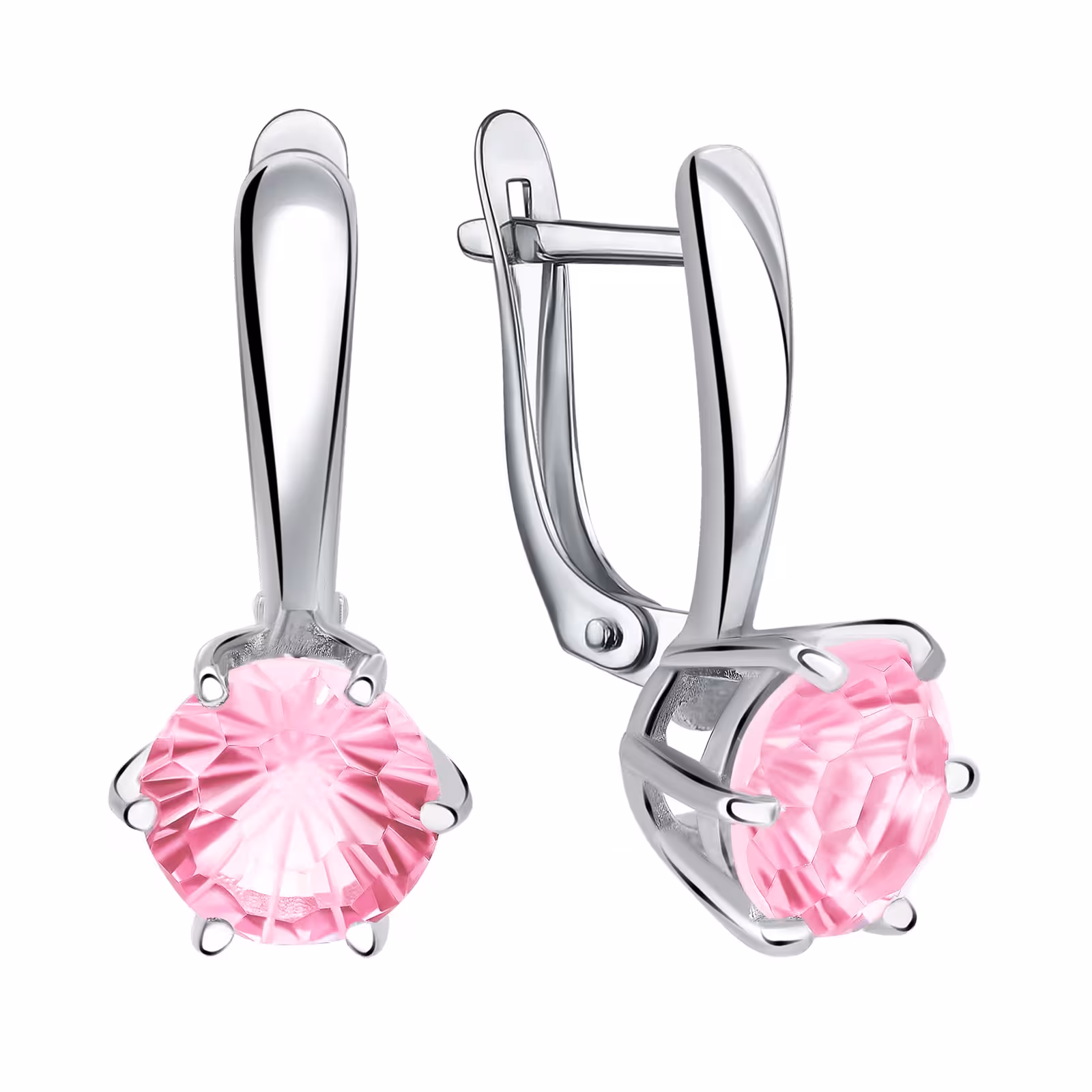Серьги из серебра с ювелирными кристаллами