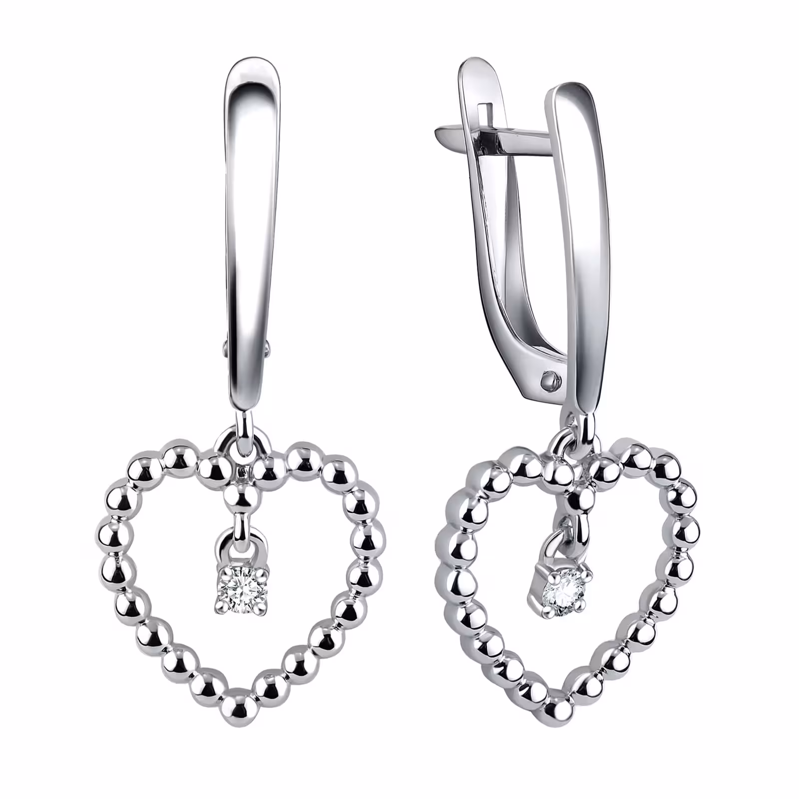 Серьги из серебра с фианитами
