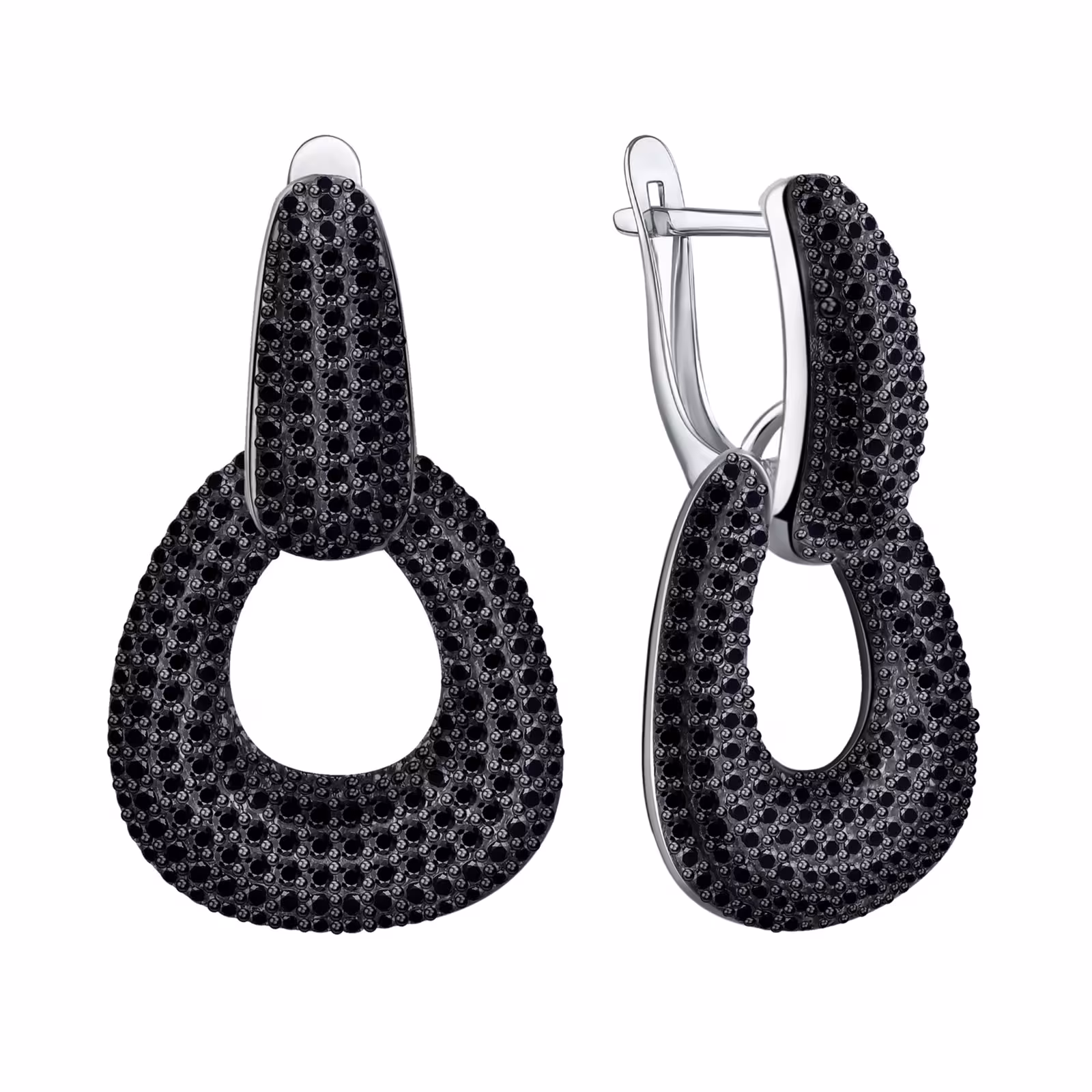 Серьги из серебра с фианитами — фото 1