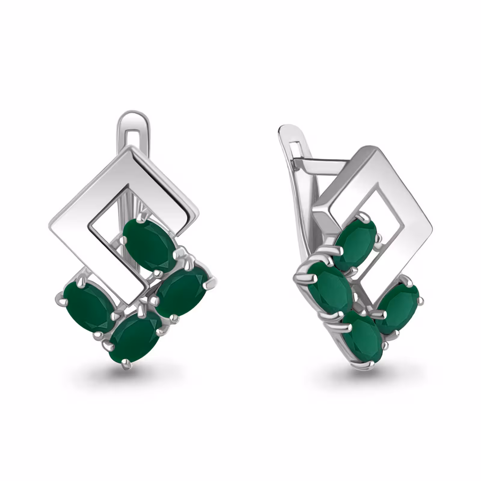 Серьги из серебра с агатами